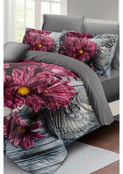 Çift Kişilik Nevresim Seti Sık Dokuma Pamuk Saten 3D Özel Tasarım Papatya Rüyası (Çarşafsızdır) Nevresim Takımı modelleri