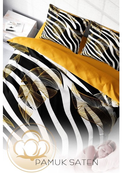 Çift Kişilik Sık Dokuma Pamuk Saten 3D Özel Tasarım Zebra Feather Nevresim Takımı modelleri