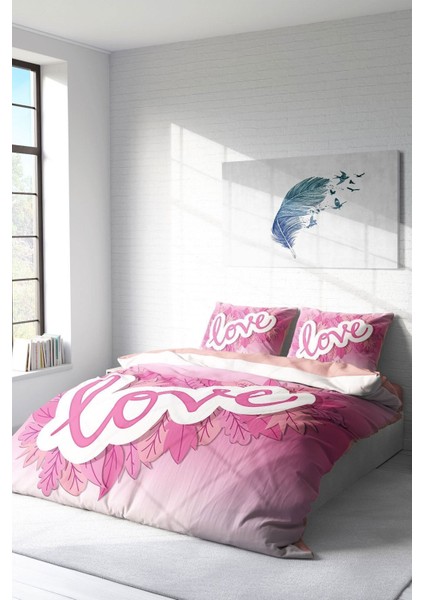 Doğal Pamuk Çift Kişilik 3D Digital Sevgililer Günü Ix Nevresim Takımı fiyatları