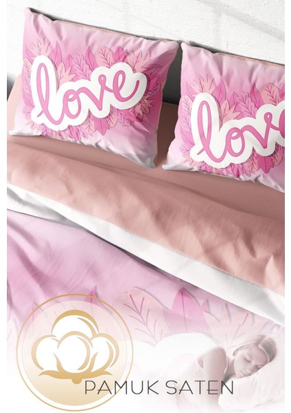 Doğal Pamuk Çift Kişilik 3D Digital Sevgililer Günü Ix Nevresim Takımı fırsatları