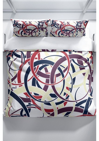 Rings 3D Pamuk Saten Çift Kişilik Nevresim Seti Nevresim Takımı modelleri