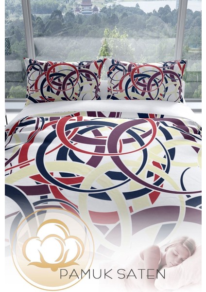 Rings 3D Pamuk Saten Çift Kişilik Nevresim Seti Nevresim Takımı fırsatları