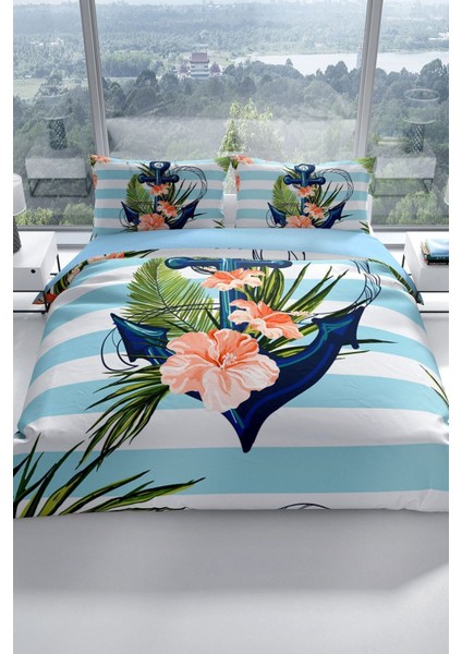 Anchor 3D Pamuk Saten Çift Kişilik Nevresim Seti Nevresim Takımı fiyatları