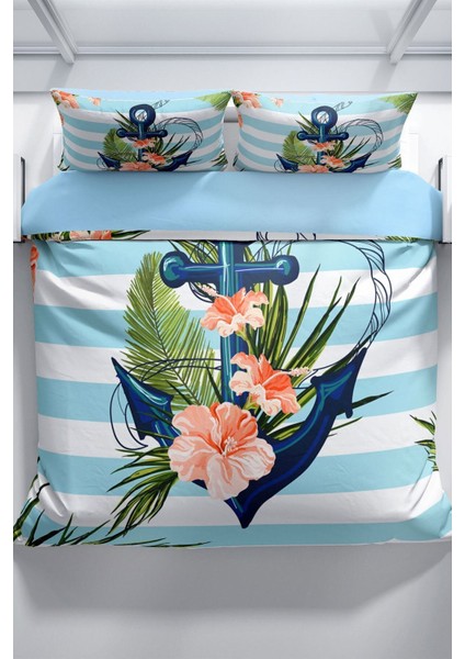 Anchor 3D Pamuk Saten Çift Kişilik Nevresim Seti Nevresim Takımı modelleri