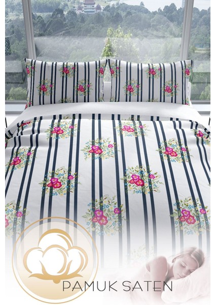 Ribbon 3D Pamuk Saten Çift Kişilik Nevresim Seti Nevresim Takımı fırsatları