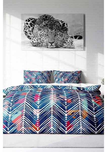 Çift Kişilik Sık Dokuma Pamuk Saten 3D Özel Tasarım Blue Pattern Nevresim Takımı modelleri