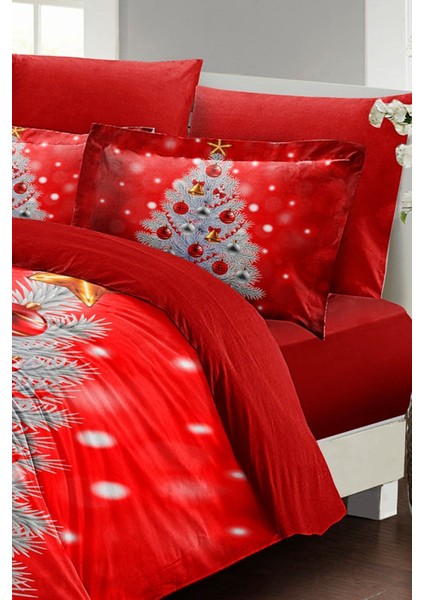 Yılbaşı Nevresim Takım Doğal Pamuk Saten Noel Çift Kişilik Pine Nevresim Takımı fiyatları