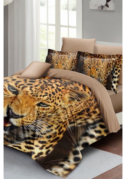 Çift Kişilik Sık Dokuma Pamuk Saten 3D Özel Tasarım Wild Tiger Nevresim Takımı fiyatları