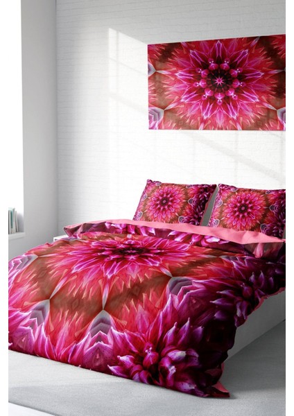 Doğal Pamuk Çift Kişilik 3D Digital Mandala 2 Nevresim Takımı fiyatları