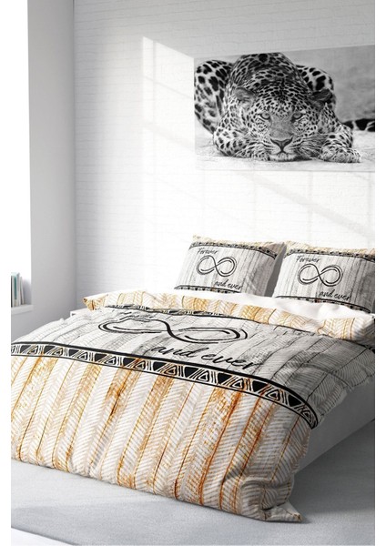 Çift Kişilik Sık Dokuma Pamuk Saten 3D Özel Tasarım Forever And Ever Nevresim Takımı fiyatları