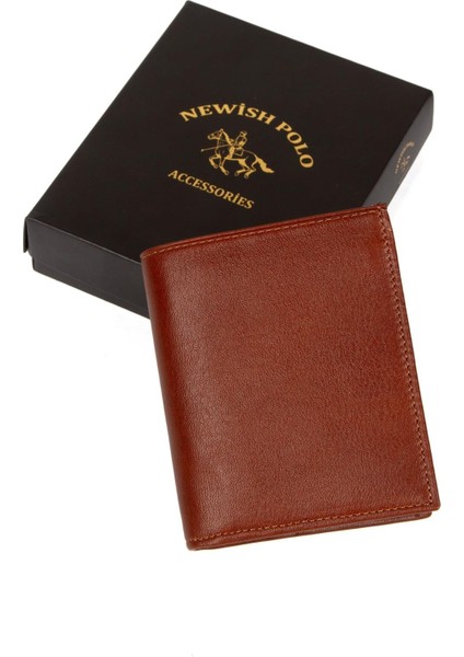 Erkek Hakiki Deri Cüzdan ve Kartlık - newpolo007 - Taba