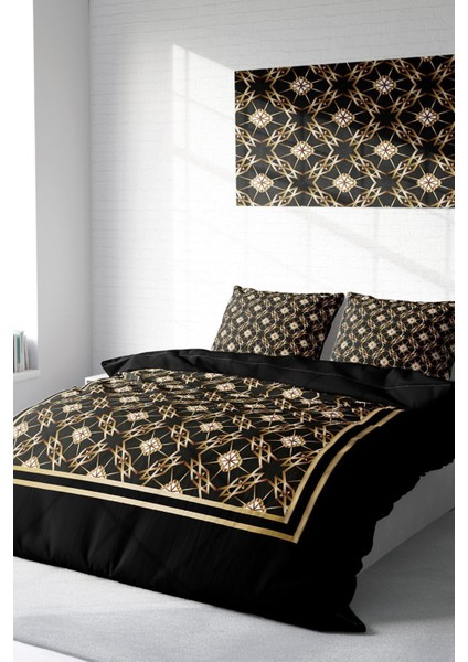 Çift Kişilik Lastikli Çarşaflı Pamuk Saten Gold Deco Nevresim Takımı fiyatları