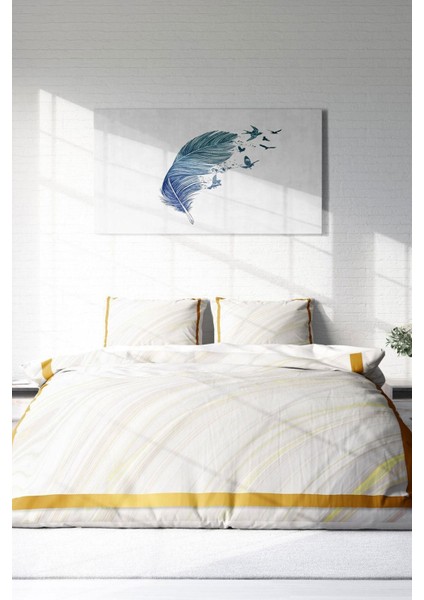 Çift Kişilik Sık Dokuma Pamuk Saten 3D Özel Tasarım Marble White Modern Nevresim Takımı