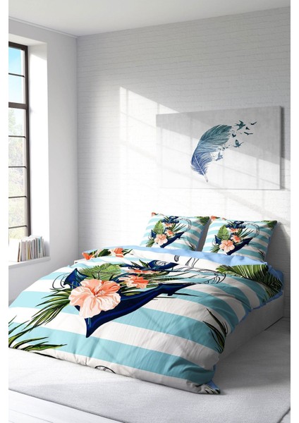 Çift Kişilik Sık Dokuma Pamuk Saten 3D Özel Tasarım Anchor Nevresim Takımı fiyatları