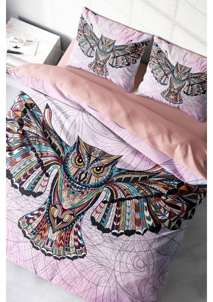 Çift Kişilik Lastikli Çarşaflı Pamuk Saten Mr. Owl Nevresim Takımı modelleri