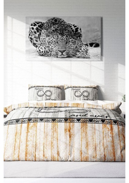 Çift Kişilik Sık Dokuma Pamuk Saten 3D Özel Tasarım Forever And Ever Nevresim Takımı modelleri