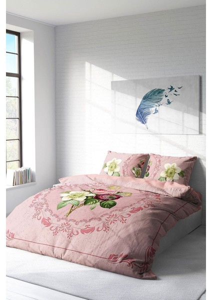 Çift Kişilik Sık Dokuma Pamuk Saten 3D Özel Tasarım Damask Rose Nevresim Takımı fiyatları