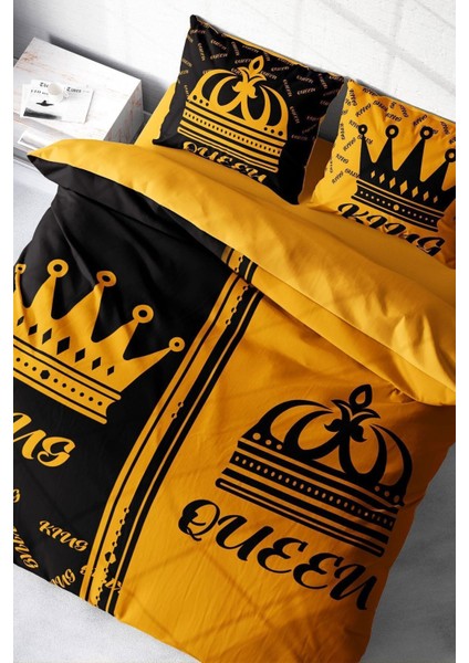 Çift Kişilik Sık Dokuma Pamuk Saten 3D Özel Tasarım King-Queen Nevresim Takımı