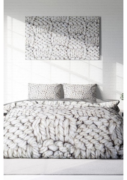 Doğal Pamuk Çift Kişilik 3D Digital Örgü4 Nevresim Takımı modelleri