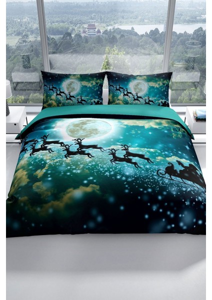 Ny Deer 3D Pamuk Saten Çift Kişilik Nevresim Takımı fiyatları