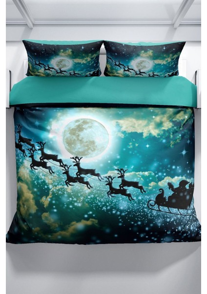 Ny Deer 3D Pamuk Saten Çift Kişilik Nevresim Takımı modelleri