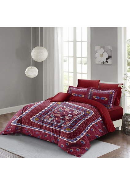 Çift Kişilik Sık Dokuma Pamuk Saten 3D Özel Tasarım Red Otantik Nevresim Takımı
