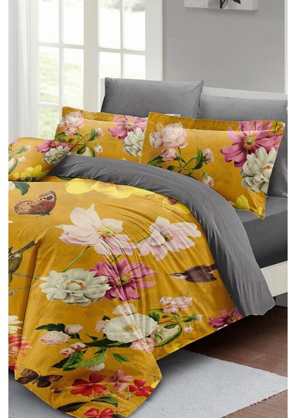 Doğal Pamuk Çift Kişilik 3D Digital Rose Mıx Nevresim Takımı fırsatları