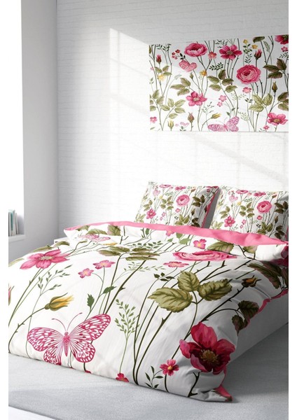 Doğal Pamuk Çift Kişilik 3D Digital Relax Flower Nevresim Takımı fiyatları