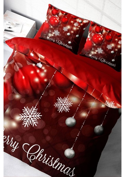 Doğal Pamuk Çift Kişilik 3D Digital Ny Flake Nevresim Takımı