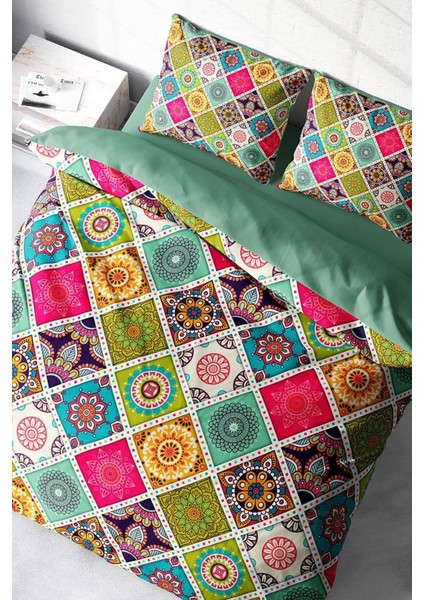 Çift Kişilik Sık Dokuma Pamuk Saten 3D Özel Tasarım Strip Motif Nevresim Takımı