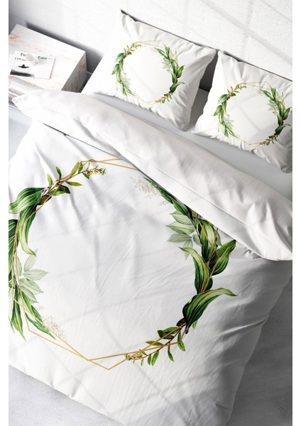 Doğal Pamuk Çift Kişilik 3D Digital Sarmaşık Nevresim Takımı