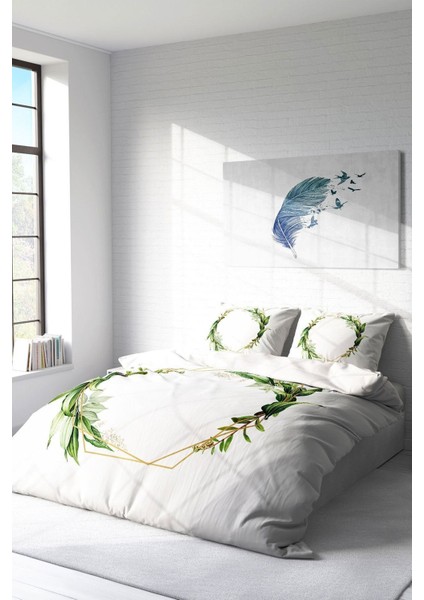 Doğal Pamuk Çift Kişilik 3D Digital Sarmaşık Nevresim Takımı fiyatları