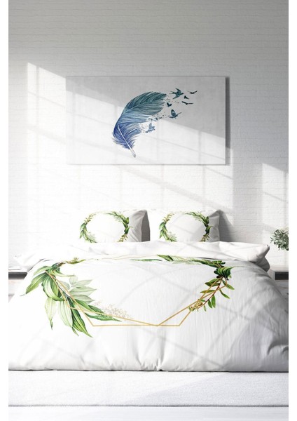 Doğal Pamuk Çift Kişilik 3D Digital Sarmaşık Nevresim Takımı modelleri