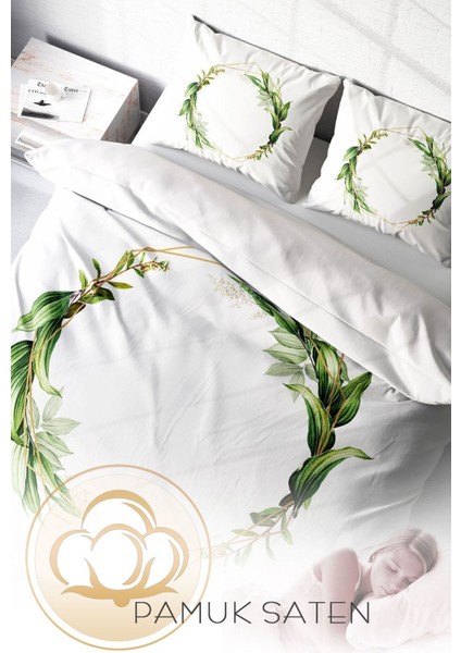 Doğal Pamuk Çift Kişilik 3D Digital Sarmaşık Nevresim Takımı fırsatları