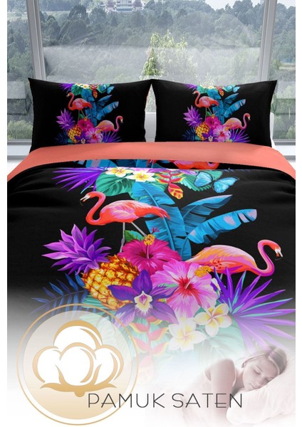 Flamingo Iıı 3D Pamuk Saten Çift Kişilik Nevresim Seti Nevresim Takımı fırsatları