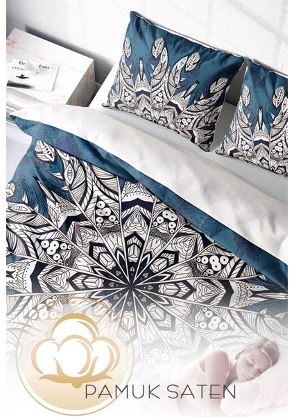 Doğal Pamuk Çift Kişilik 3D Digital Ethnic Mandala3 Nevresim Takımı fırsatları