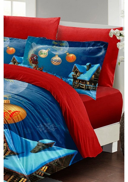 Yılbaşı Nevresim Takım Doğal Pamuk Saten Noel Çift Kişilik Wish Nevresim Takımı fiyatları