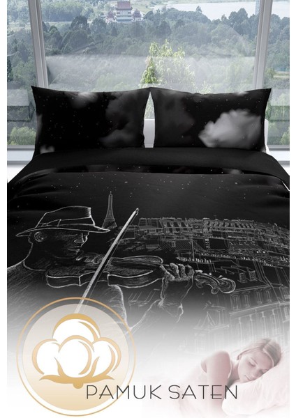 City 3D Pamuk Saten Çift Kişilik Nevresim Takımı fırsatları