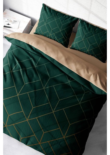 Çift Kişilik Sık Dokuma Pamuk Saten 3D Özel Tasarım Zümrüt Suite Nevresim Takımı