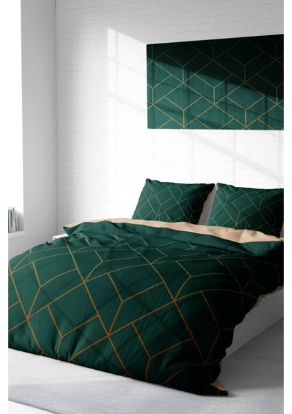 Çift Kişilik Sık Dokuma Pamuk Saten 3D Özel Tasarım Zümrüt Suite Nevresim Takımı fiyatları