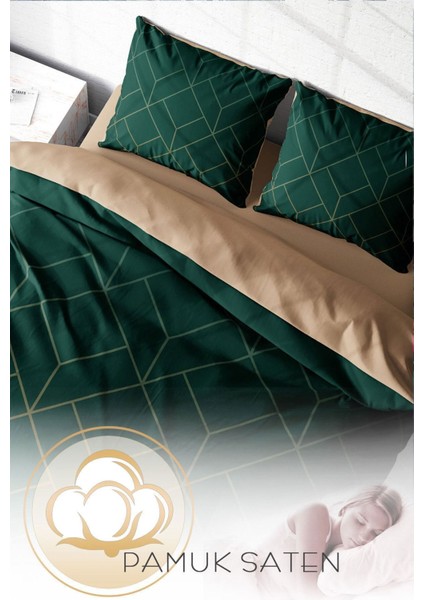 Çift Kişilik Sık Dokuma Pamuk Saten 3D Özel Tasarım Zümrüt Suite Nevresim Takımı modelleri