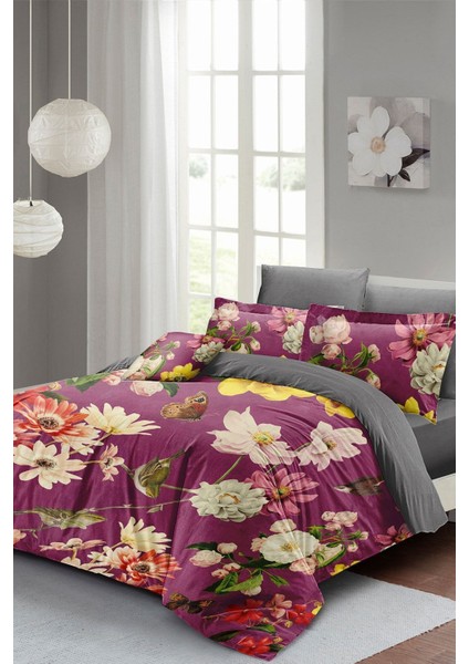 Çift Kişilik Sık Dokuma Pamuk Saten 3D Özel Tasarım Rose Mix Nevresim Takımı