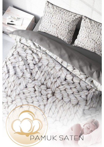 Çift Kişilik Sık Dokuma Pamuk Saten 3D Özel Tasarım Örgü4 Nevresim Takımı fırsatları