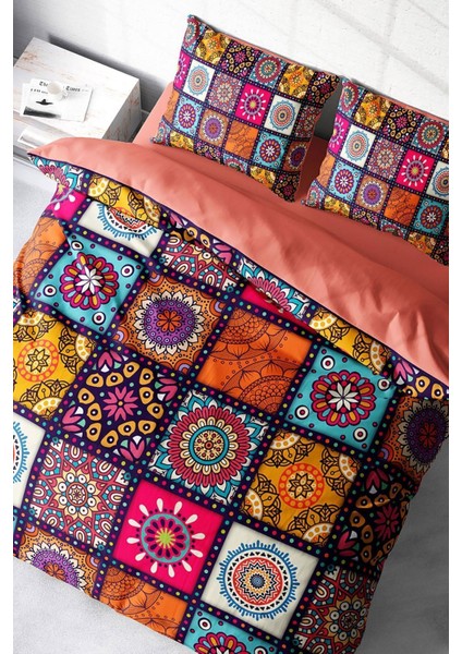 Çift Kişilik Sık Dokuma Pamuk Saten 3D Özel Tasarım Nakkaş Nevresim Takımı