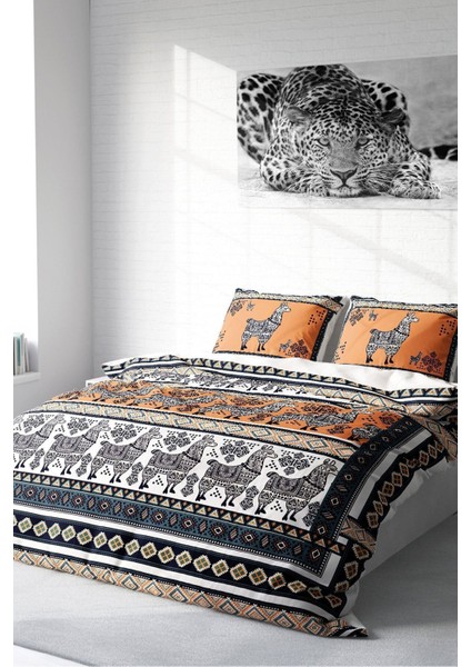 Çift Kişilik Sık Dokuma Pamuk Saten 3D Özel Tasarım Lama Tattoo Nevresim Takımı fiyatları