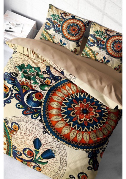 Lastikli Çarşaflı Pamuk Saten Çift Kişilik Authentic Nevresim Takımı