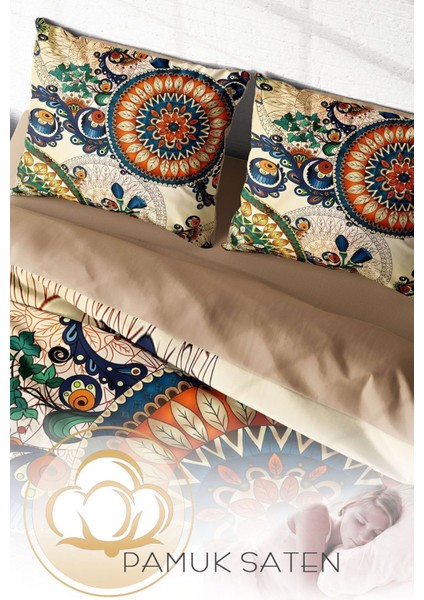 Lastikli Çarşaflı Pamuk Saten Çift Kişilik Authentic Nevresim Takımı fırsatları