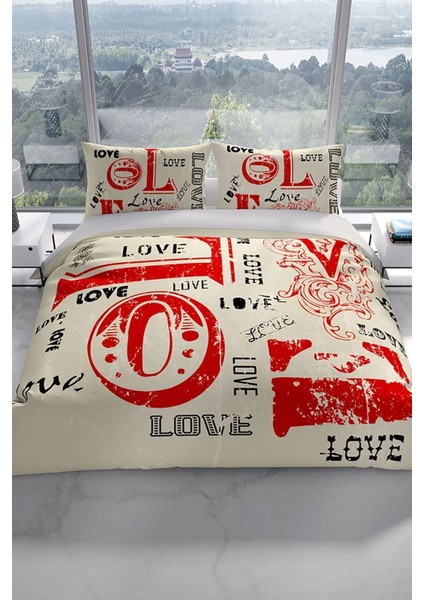 Love 3D Pamuk Saten Çift Kişilik Nevresim Seti Nevresim Takımı fiyatları
