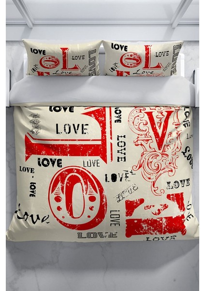 Love 3D Pamuk Saten Çift Kişilik Nevresim Seti Nevresim Takımı modelleri
