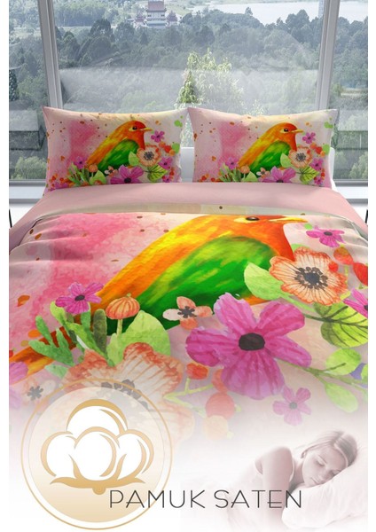 Birdnest 3D Pamuk Saten Çift Kişilik Nevresim Takımı fırsatları